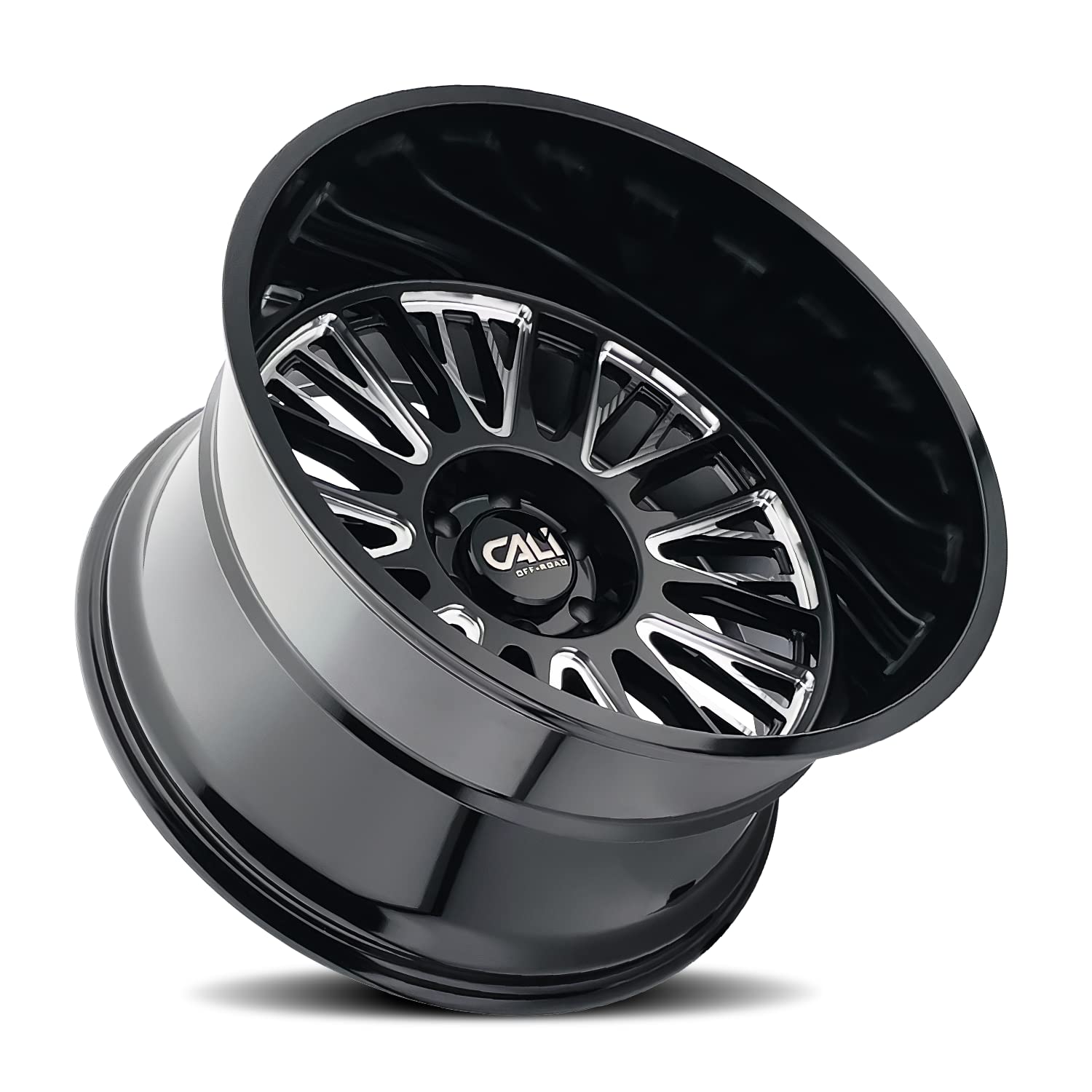 Vertex Cali Off-Road 9116 Gloss Black Milled Wheel (20 x 20. inches /6 x 135 mm, 25 mm Offset)