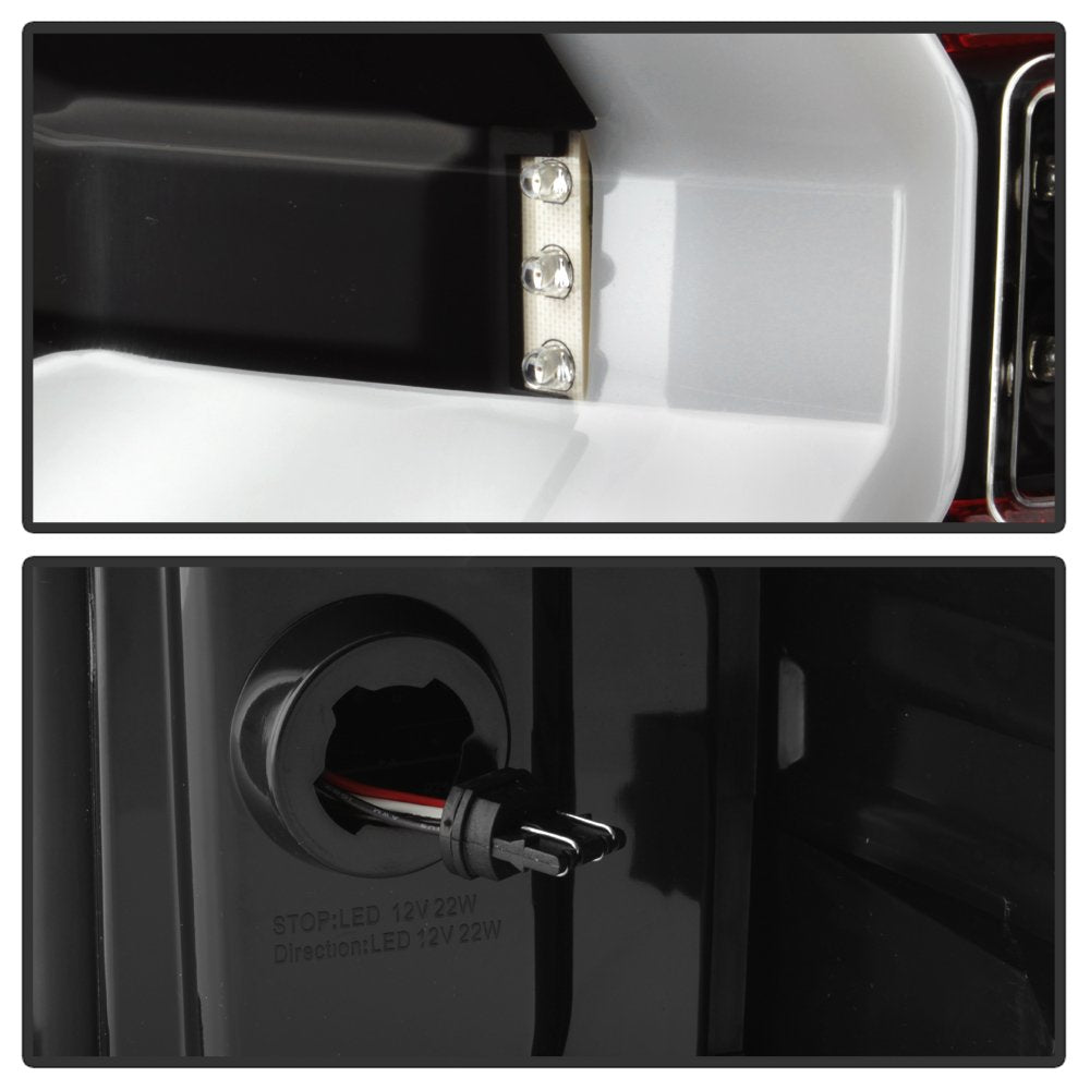 14-16 Chevrolet Silverado 1500 xTune Light Bar LED Tail Lights - Black (ALT-ON-CS14-LBLED-BK)