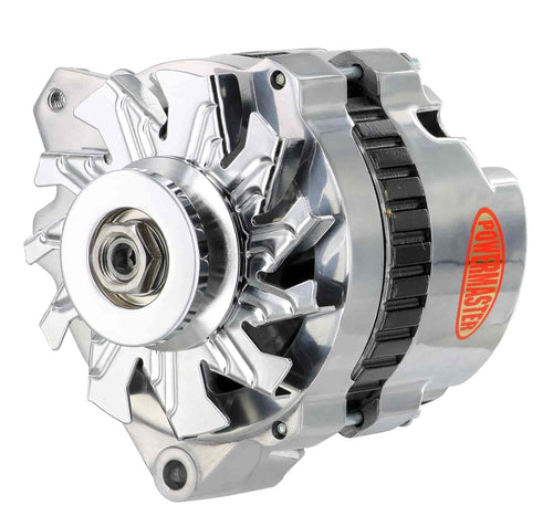 Alt GM CS130 Powermaster Polish 140A 1V Pulley Offset Left MTG 1-Wire or OE Hookup