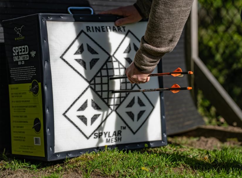 Speed Rinehart Unlimited Target | High-Velocity Crossbow Target with Patented Spylar Construction | 27-Zone Design for Fast Bolt Removal | Made in USA