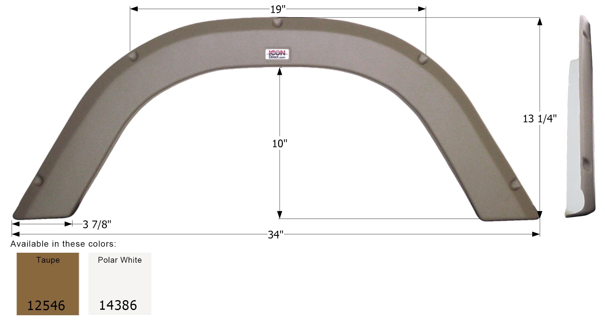 Fender Skirt ICON 14386, Single, R-Vision, FS2546, Polar White