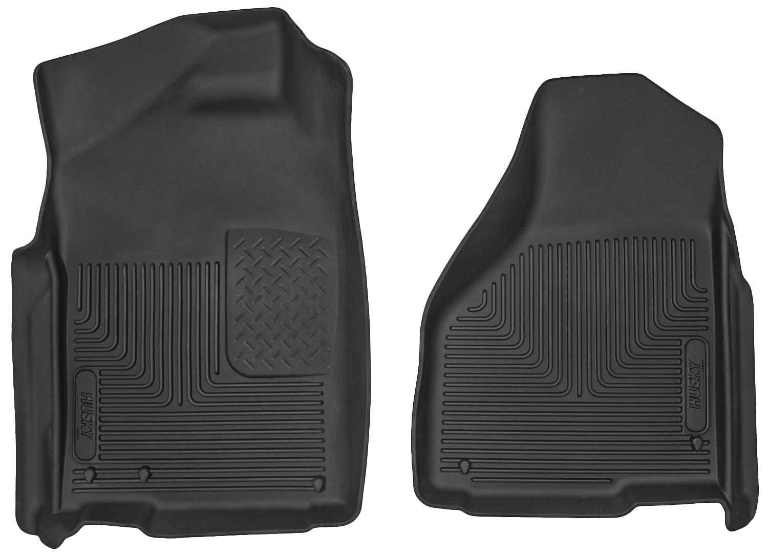 Husky Liners Floor Mats X-act Contour | Fits 2002-2024 Dodge Ram 1500 (19-24 Classic Body Only); 2003-2018 Ram 2500/3500 w/Auto. Trans. Quad/Regular Cab | Front Row, 2-pc Black - 53521
