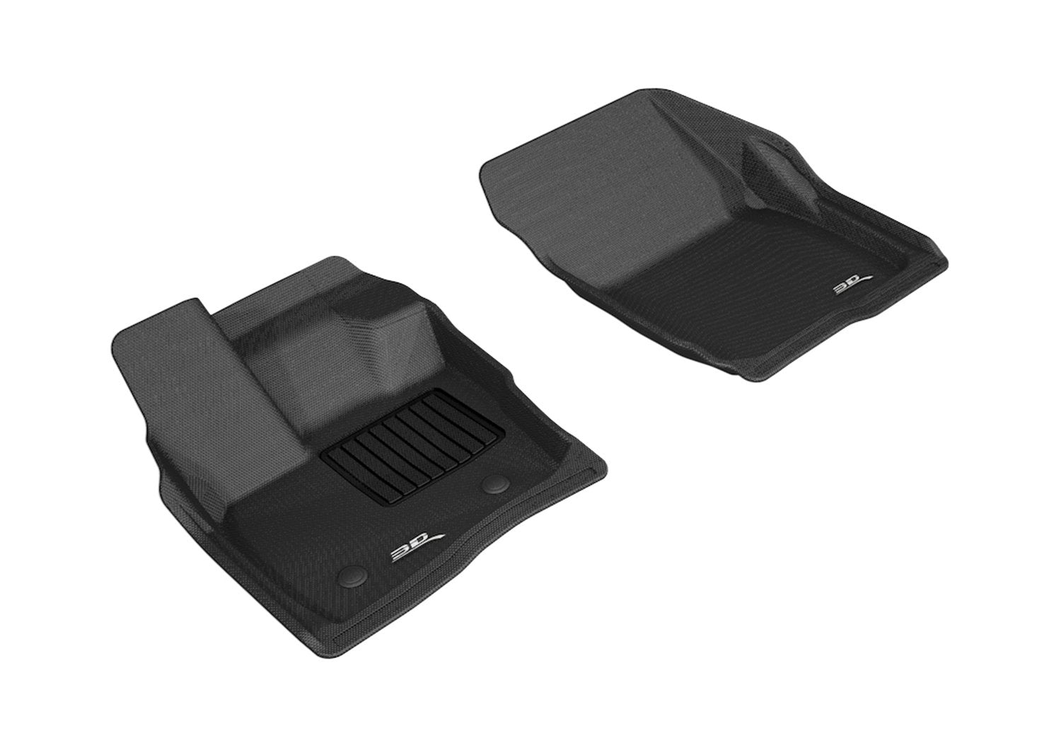 3D MAXpider Kagu Custom Fit Floor Mat (Black) Compatible with Ford Fusion / Lincoln MKZ 2017-2020 - Front Row
