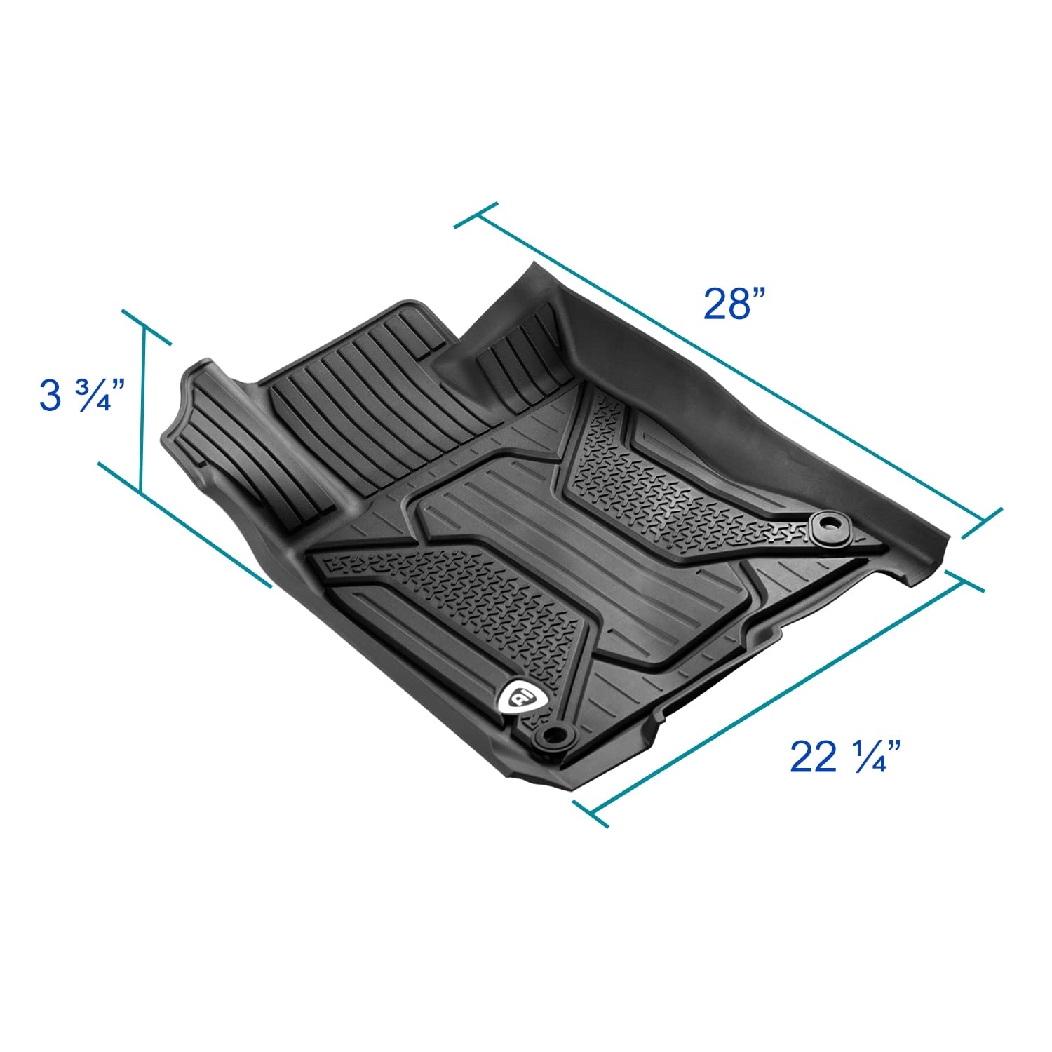 All-Weather Spec-D Tuning Black Injection-Molded TPE Front + Rear Floor Mats Compatible with 2016-2021 Honda Civic, 5PC