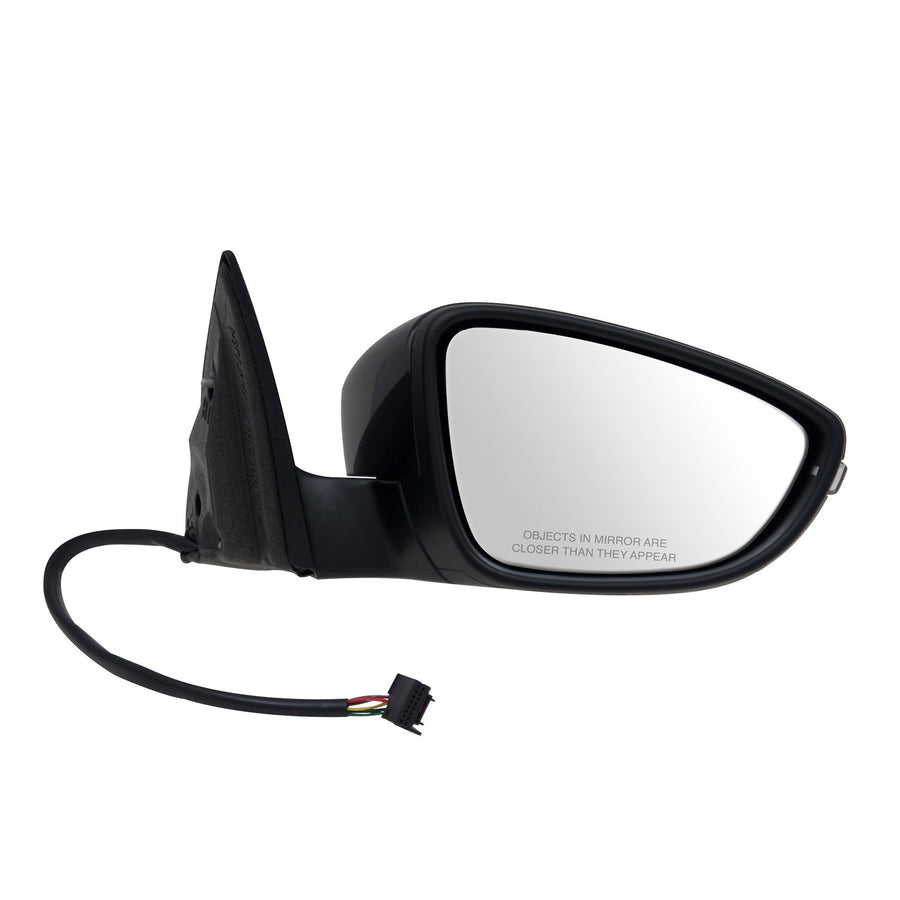 Fit System Mirror Passenger Side for Volkswagen Passat CC, Textured Black w/PTM Cover, w/Turn Signal, Puddle lamp, Memory, Power Folding, w/o auto dimming, Heated Power