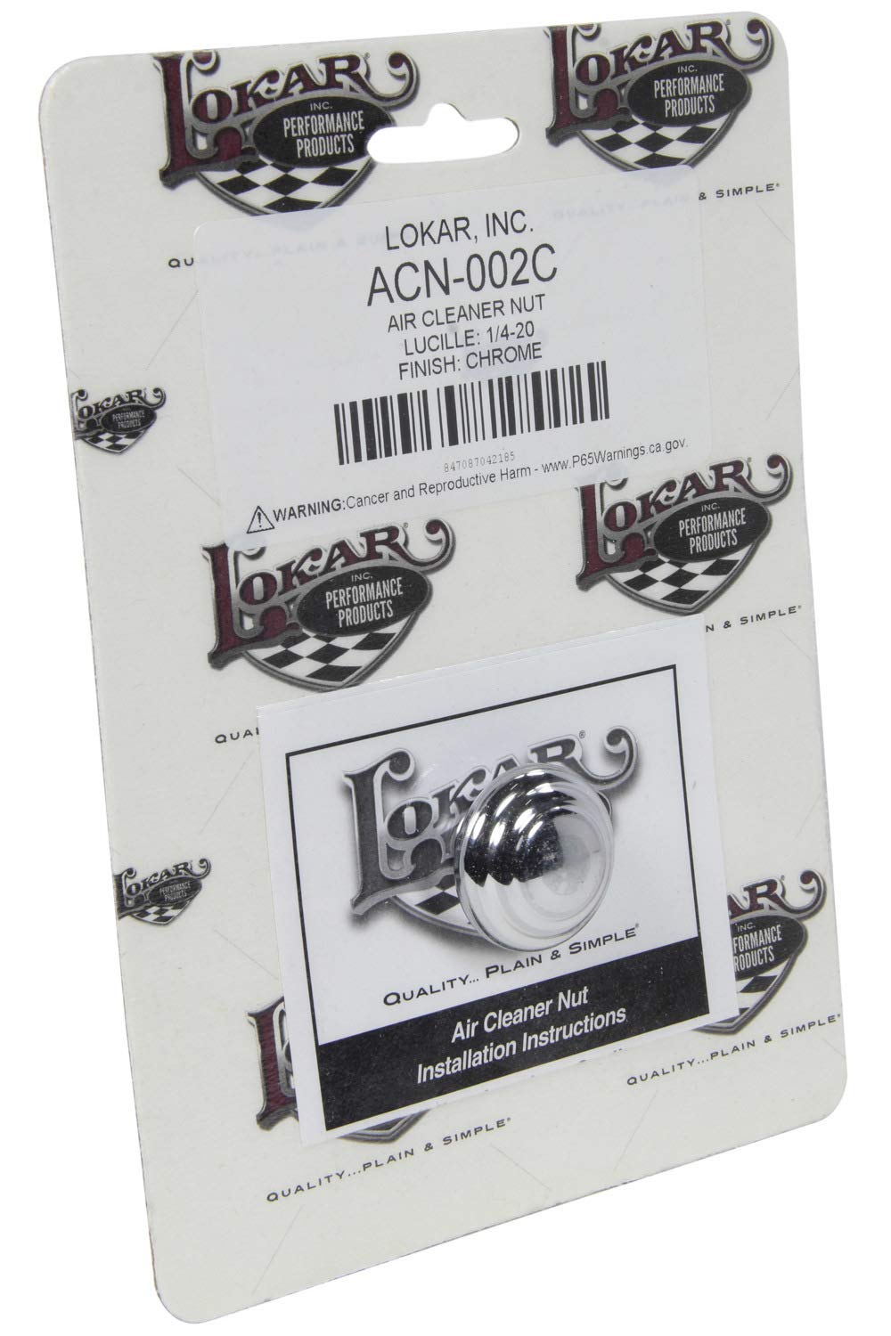 ACN-002C Lokar Performance Products Air Cleaner Nut - Lucille - 1/4-20 - Chrome