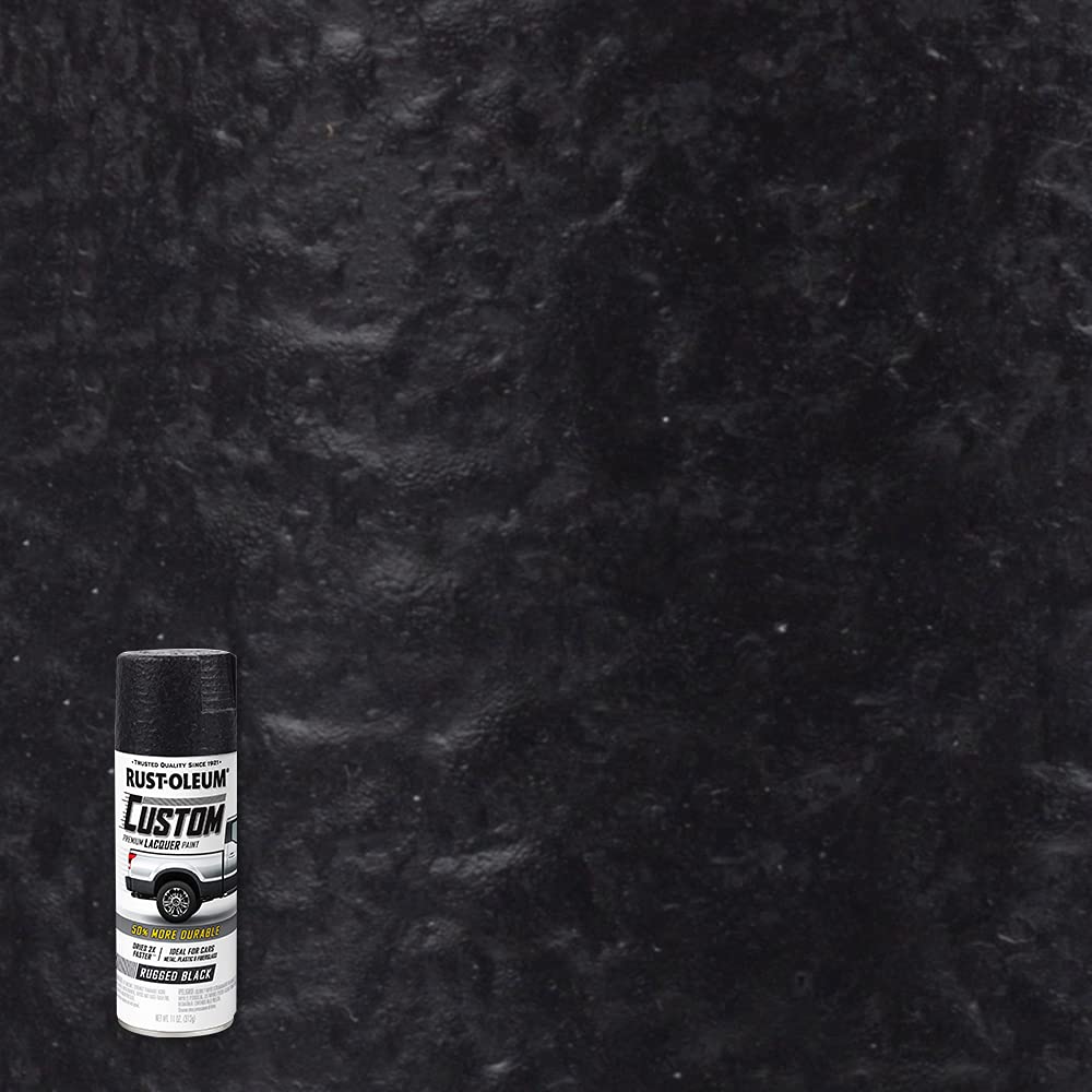Automotive Rust-Oleum 323350 Custom Lacquer Spray Paint, 11 oz, Rugged Black