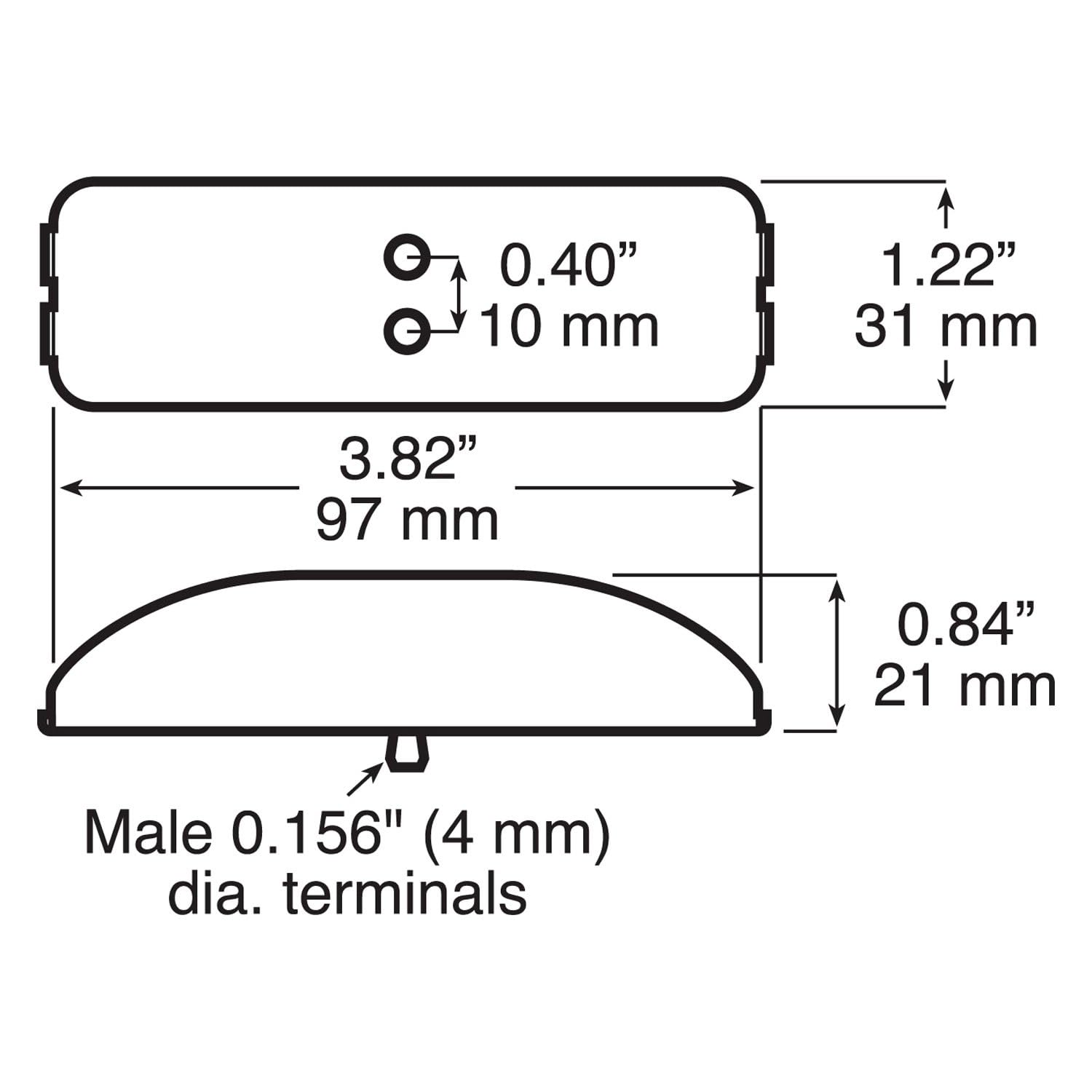 V161KA Peterson Manufacturing 4"x1.25" LED Strobe Light (LED M/C P2 Rectangle Kit), 1 Pack
