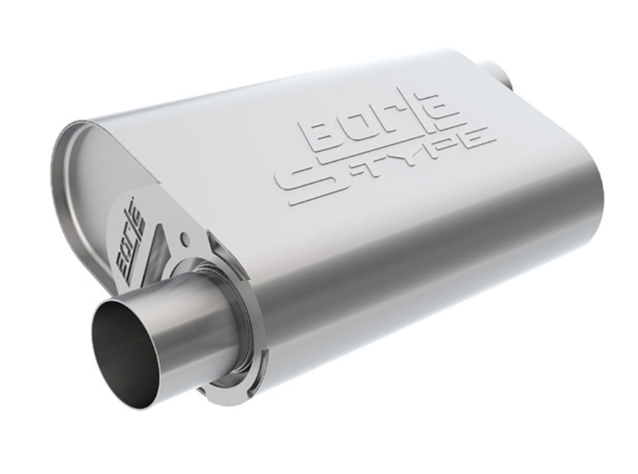 Borla Crate Muffler 400946 2.5 In. In/Out 14 In. L X 4.35 In. W X 9 In. H Offset/Offset S-Type Sound Level