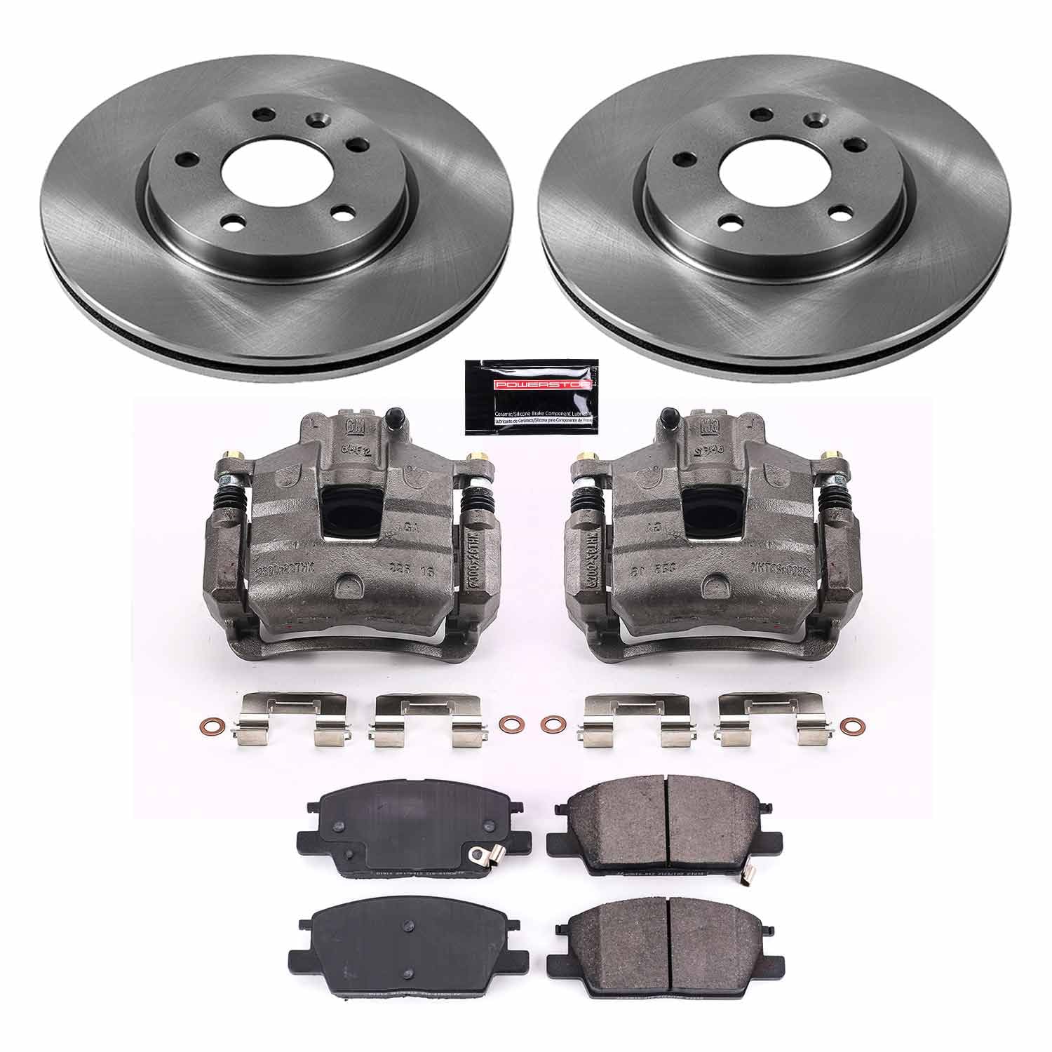 Power Stop KCOE7400 Replacement Front Stock Brake Kit with OE Calipers For Buick LaCrosse, Buick Regal Sportback, Chevrolet Equinox, Chevrolet Malibu, GMC Terrain [Model Specific]