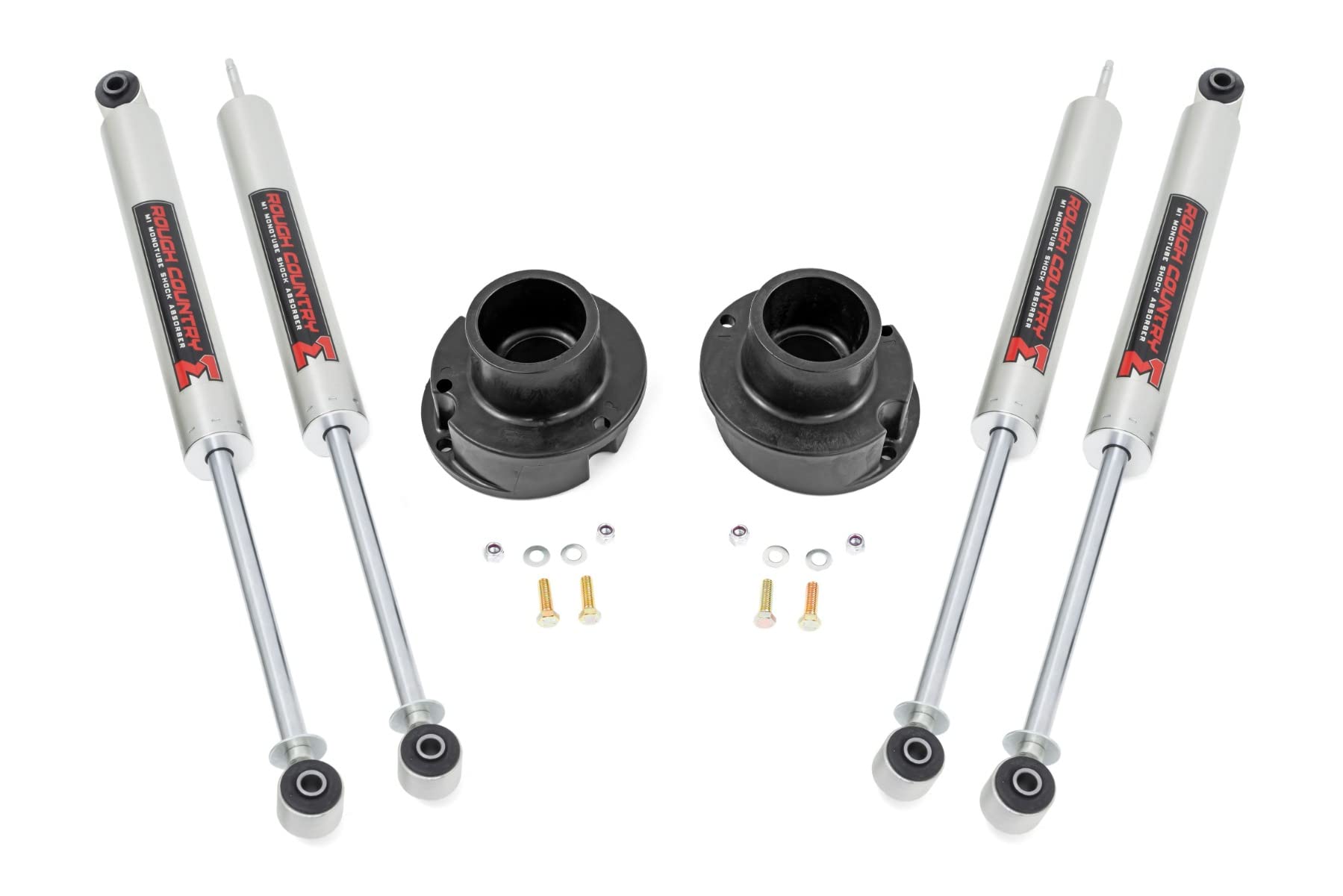 Rough Country 2.5 Inch Leveling Kit with M1 Monotube Shocks for 2500 Ram (2014-2024)/3500 (2013-2024) - RR Leaf Spring