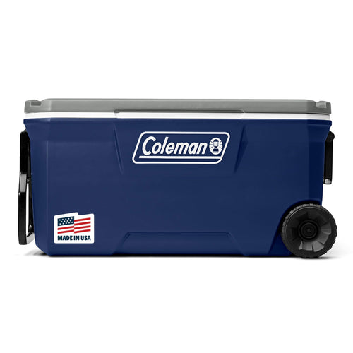 Coleman Insulated Classic Series Portable Rolling Cooler with Wheels, Leak-Resistant Outdoor Hard Cooler Keeps Ice up to 5 Days, 100-Quart