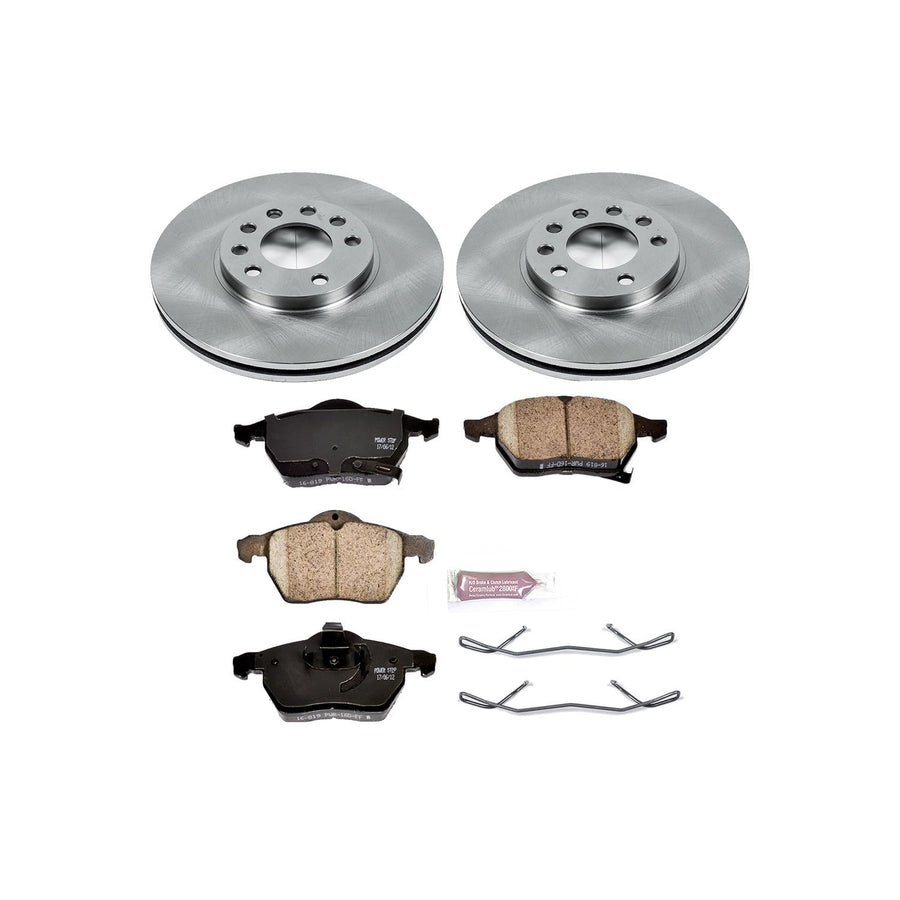 Power Stop KOE834 Front Replacement Brake Kit-OE Brake Rotors & Ceramic Brake Pads For Saab 9-3 Saab 9-5 L100 L200 L300 Saturn Saturn Saturn Saturn Saturn LW200 LW300 [Model Specific]