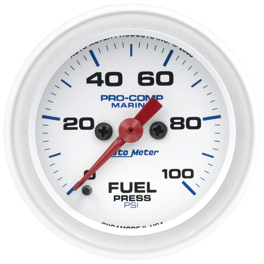 Gauge Auto Meter 200850, Fuel Pressure, 2 1/16", 100Psi, Digital Stepper Motor, Marine White