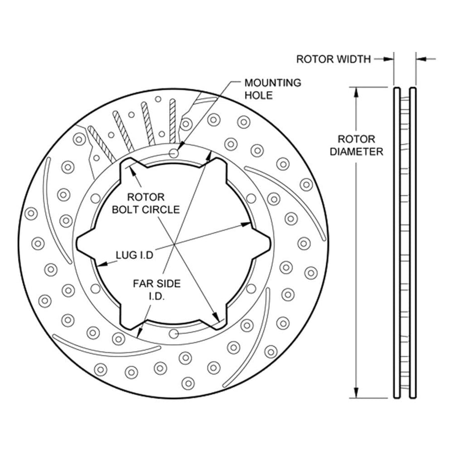 WILWOOD Rotor-UL30 160-7100 LH-SRP Drilled 11.00 x .810 - 6 on 6.25"