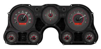 Dakota Digital VHX-67C-PA-C-R Analog Gauge System Compatible with 1967-72 Chevy Pickup Truck with Analog Clock Carbon Fiber Red Backlighting