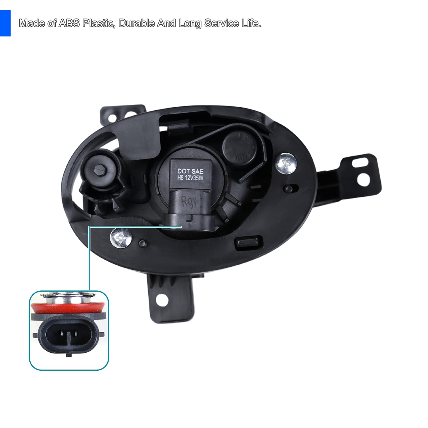 Spec-D Tuning Fog Lights Clear Lens + H8 Bulbs + Switch Included Compatible with Honda HR-V 2016-2018 L+R Pair Assembly
