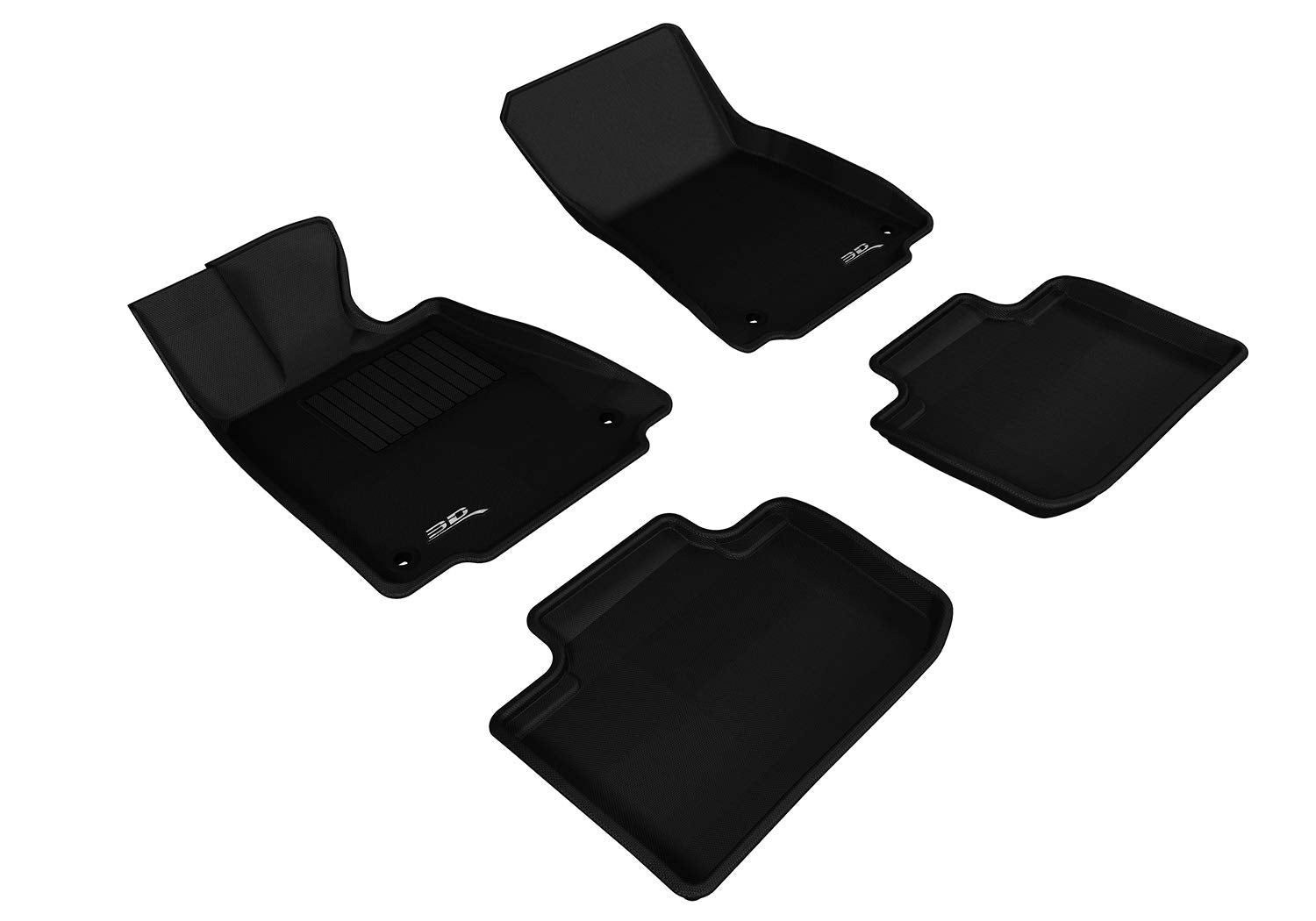 MAXpider 3D Custom Fit Kagu Floor Mat (Black) Compatible with Lexus IS RWD 2014-2024 - Full Set