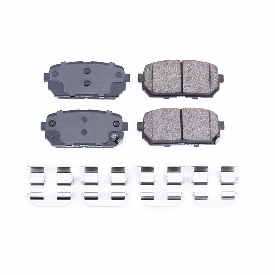 Rear Brake Kit Power Stop For Kia Rondo 2007-12 - Ceramic Brake Pads With Installation Hardware, 17-1296