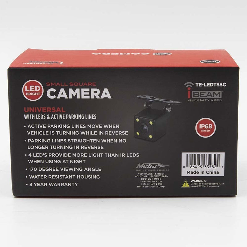 TELEDTSSC iBeam by Metra Small Square Camera with LEDs, Active Parking Lines