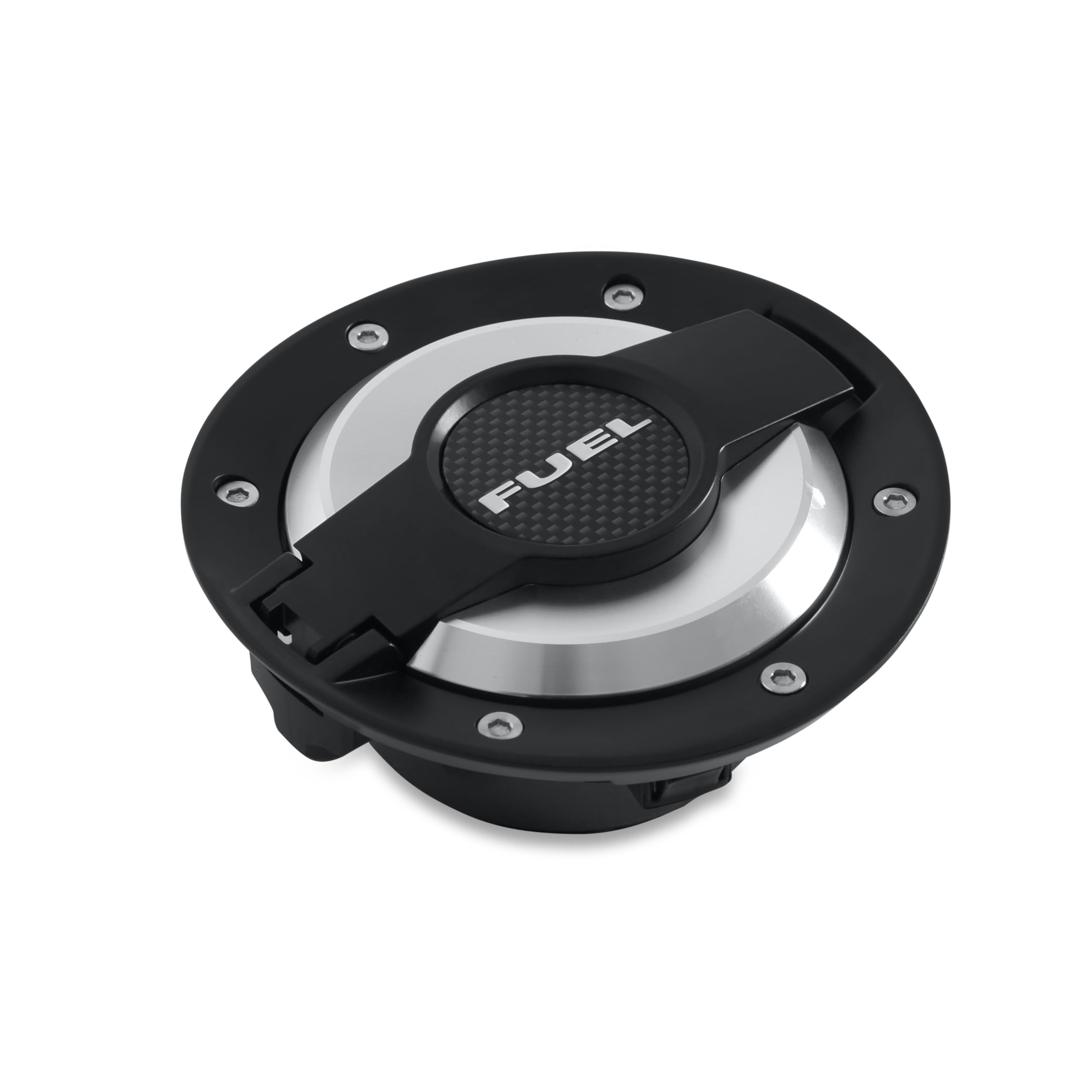 Muscle Cars Drake MO-210001 Black/Silver Billet Aluminum Fuel Door