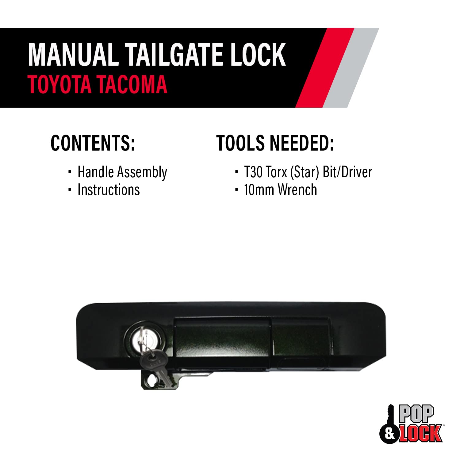 Pop & Lock Manual PL5511 Tailgate Lock for Toyota Tacoma (Standard Lock) Spruce Mica