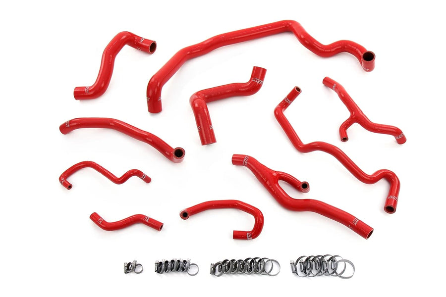 HPS Performance Silicone Red Radiator, Heater, Water Pump, Expansion Tank Coolant Hoses Compatible for 2011-2015 Mini Cooper 1.6L Turbo (N18) Auto Trans, 57-1998-RED
