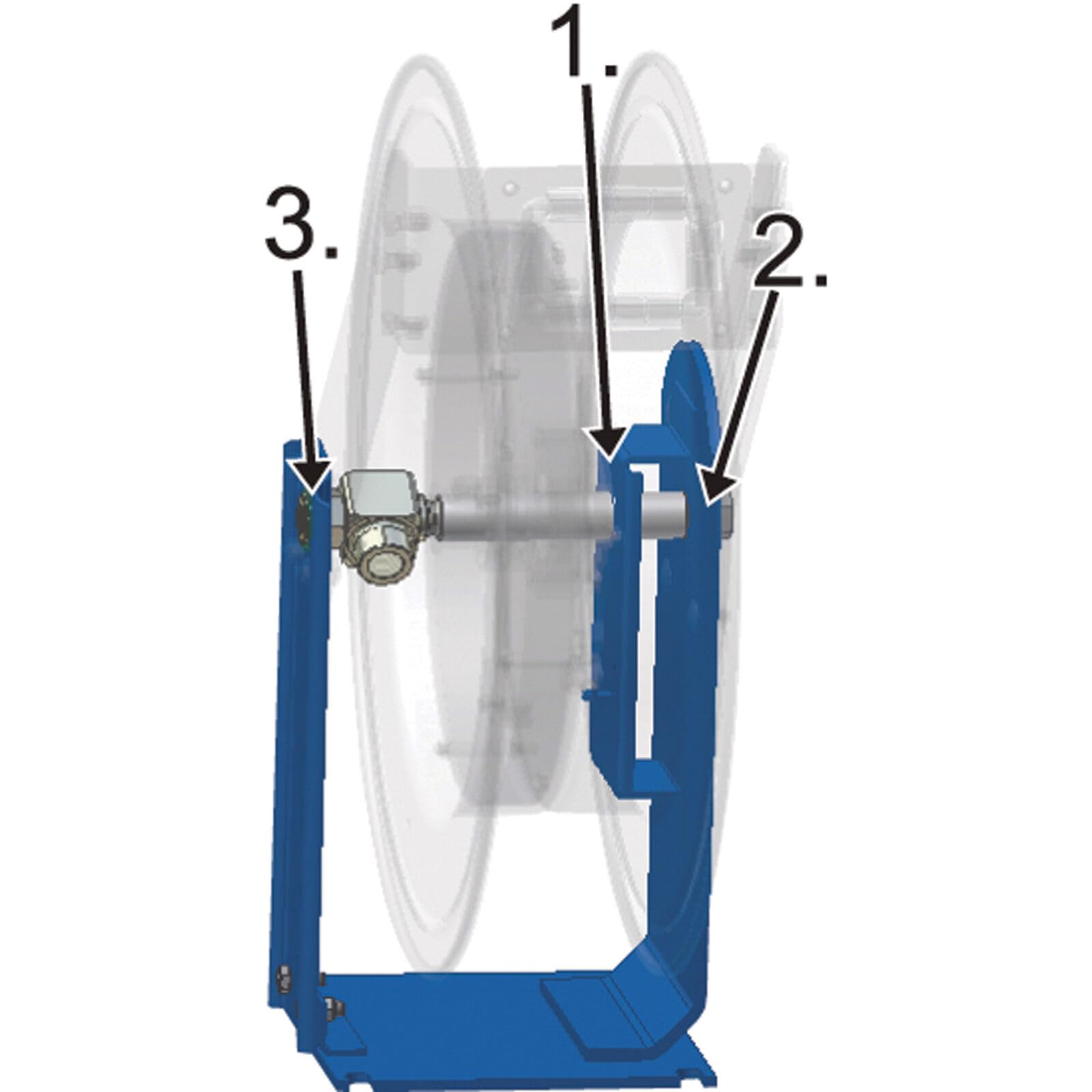 Coxreels Retractable Air/Water Low-Pressure Hose Reel, P-LP-450, P Series, ½” x 50’ - Easy-to-Use Compact Design- Heavy-Duty Steel Construction, Made in the USA