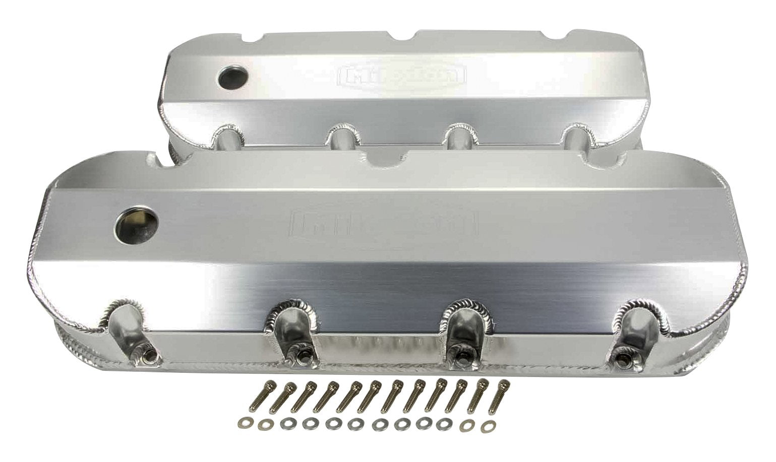 BBC Milodon Fabricated Aluminum Valve Cover with Holes