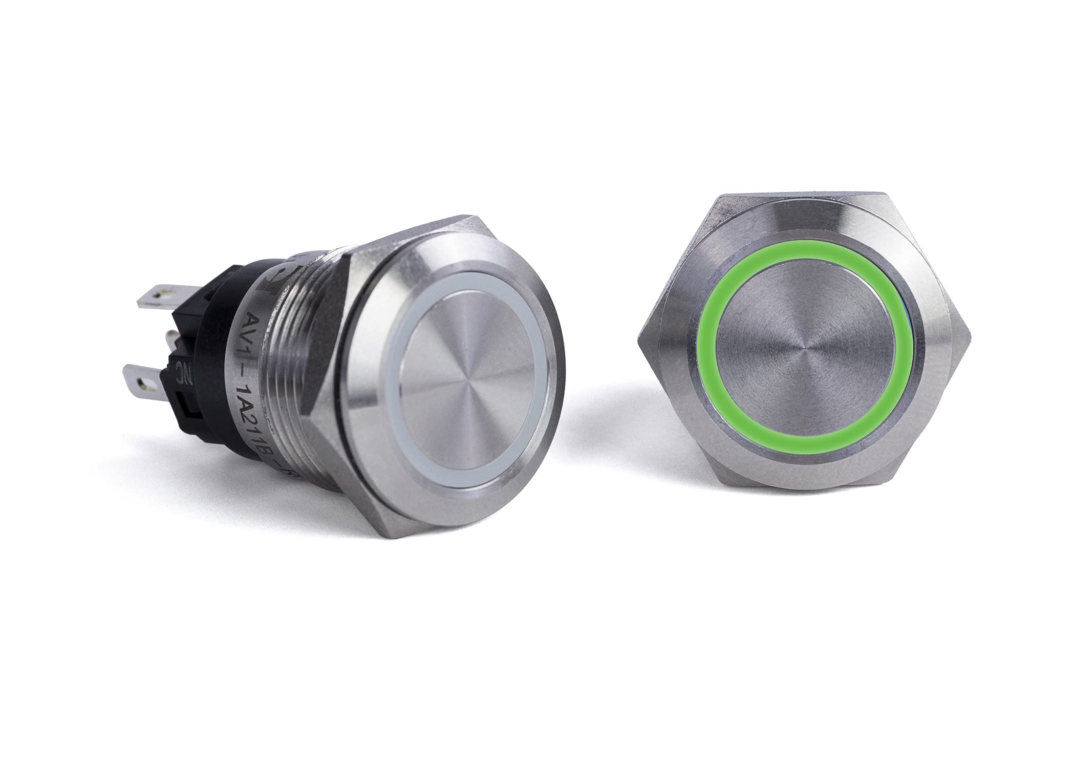 Push Button Switch, Sierra AV10040G, Green Halo