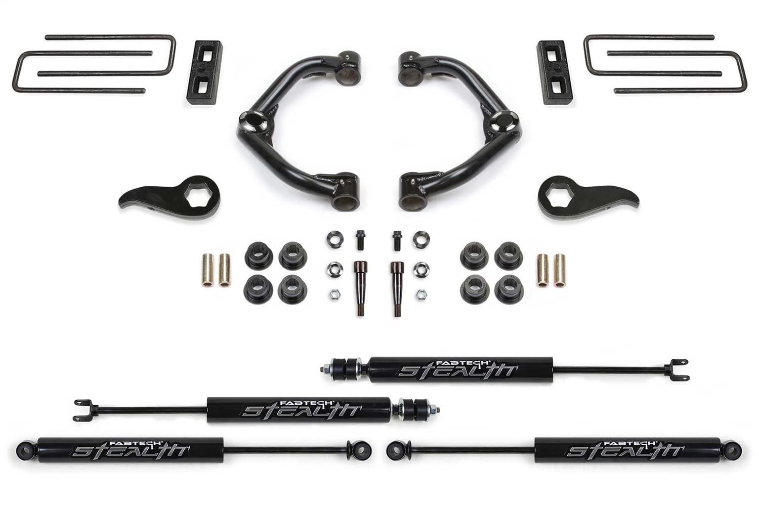Fabtech Uniball K1181M Lift System w/Shocks 3.5 in. Lift w/Front And Rear Stealth Shocks Incl. PN [FTS21275/FTS755/FTSBK21/FTS6341/FTS6019] UCA Lift System w/Shocks