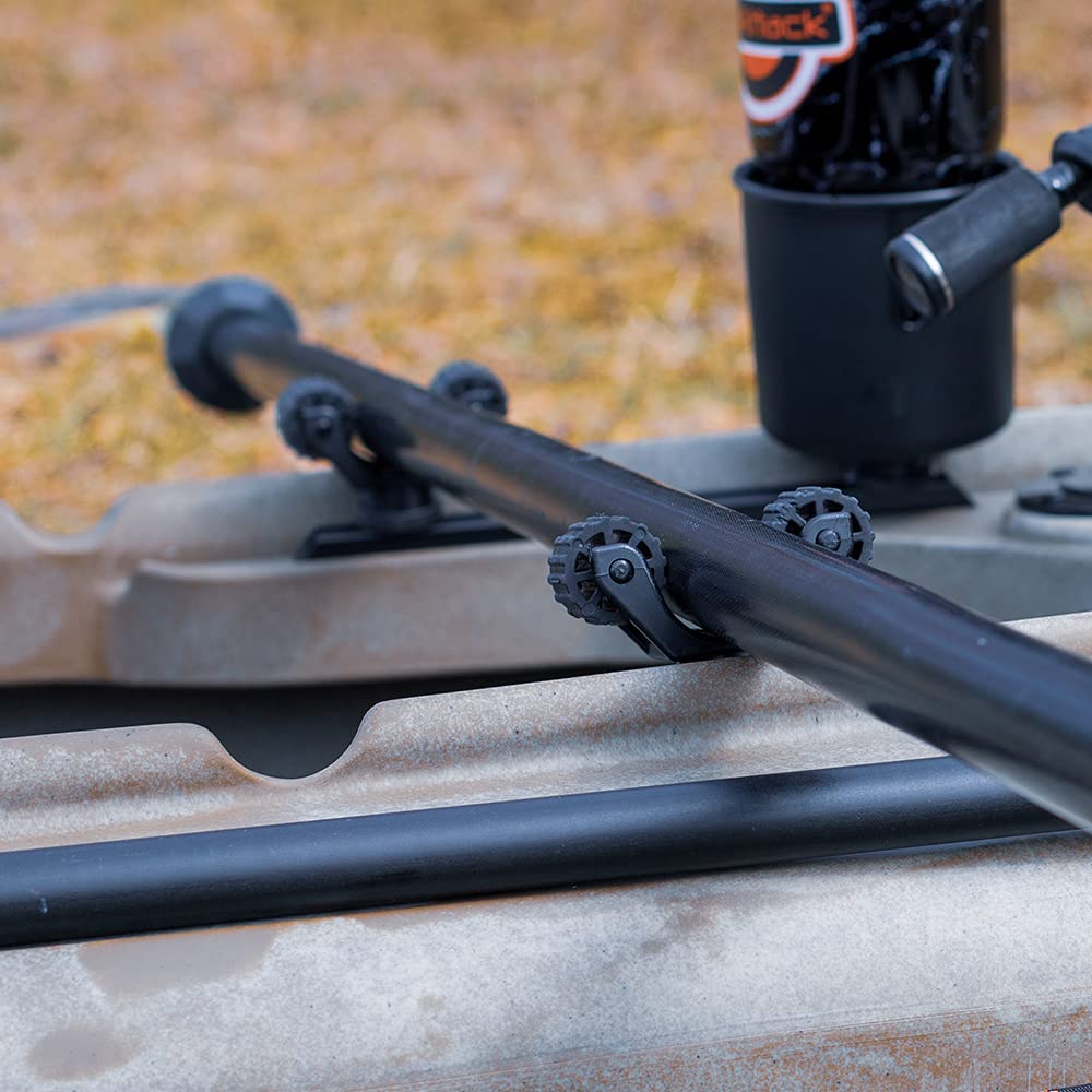 YakAttack Kayak Paddle Holder RotoGrip | Secure & Low-Profile Paddle Holder | Track Mount Compatible with GearTrac, MightyMount, and Most Kayak Track Systems | Rail Mount Oar Grip
