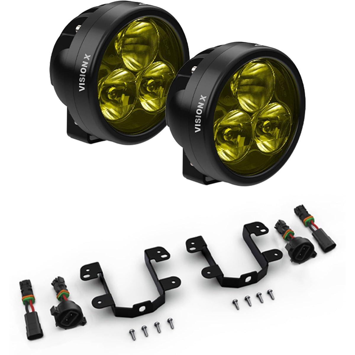 Vision X Lighting Fog Light CR-3 Hybrid KIT - Jeep Cherokee 14-17, JK 07-18, JL 18-22, Gladiator JT 20-22