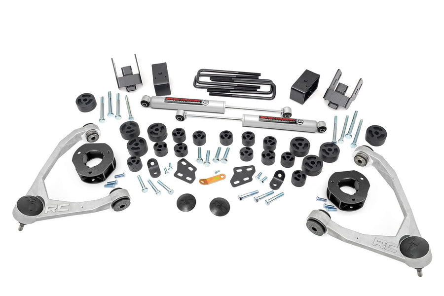 Rough Country 4.75" Combo Lift Kit for Chevy Silverado & GMC Sierra 1500 (2007-2013) 2WD - Silver Control Arms