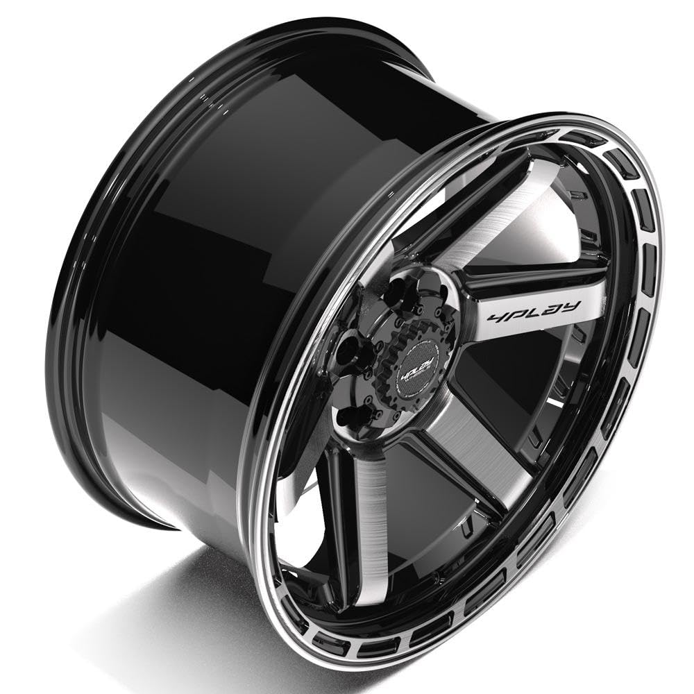 4PLAY Wheels 20 Inch Rim 4P63 Fits 6x135 & 6x139.7 20x10 Gloss Black Brushed with Tinted Clear (1)
