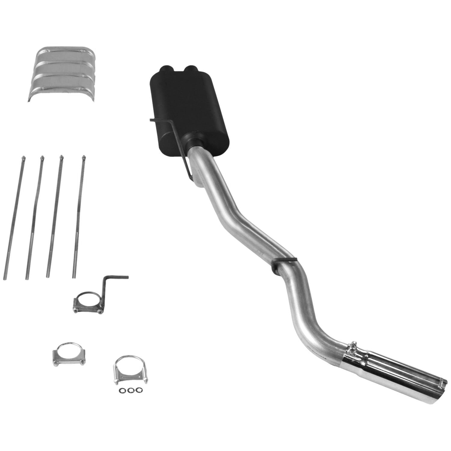 Flowmaster 17325 Cat-Back American Thunder Exhaust Kit 3 Inch Aluminized Steel with 3.5 Inch Polished Stainless Tip Compatible with 1999-2002 Chevy Silverado 2500 & GMC Sierra 2500 6.0L exc HD