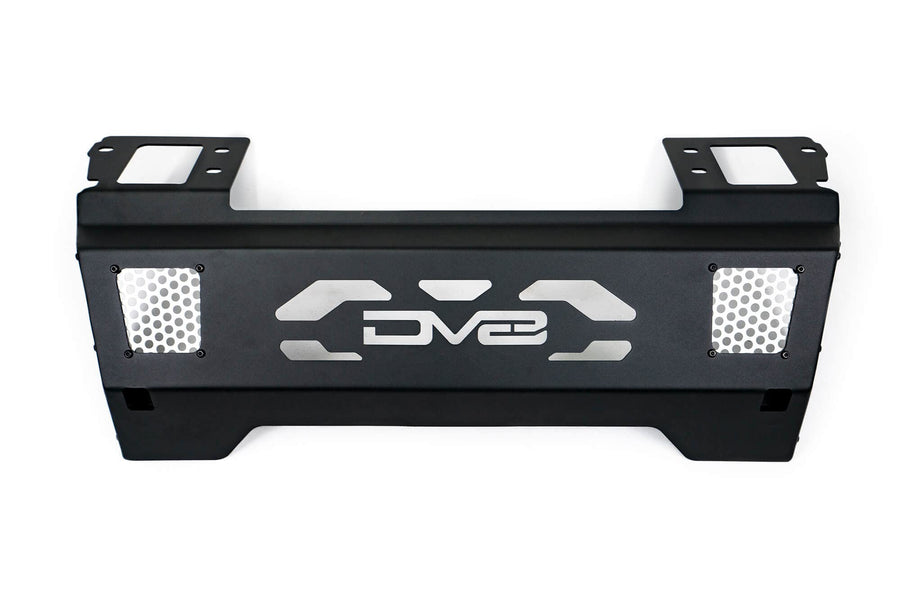 Steel Front Skid Plate DV8 Offroad for 2021-2025 Ford Bronco | Protects Front Underbody | Paintable Aluminum Inserts | Bolt-on Installation | Black Finish