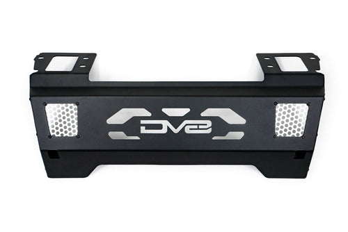Steel Front Skid Plate DV8 Offroad for 2021-2025 Ford Bronco | Protects Front Underbody | Paintable Aluminum Inserts | Bolt-on Installation | Black Finish
