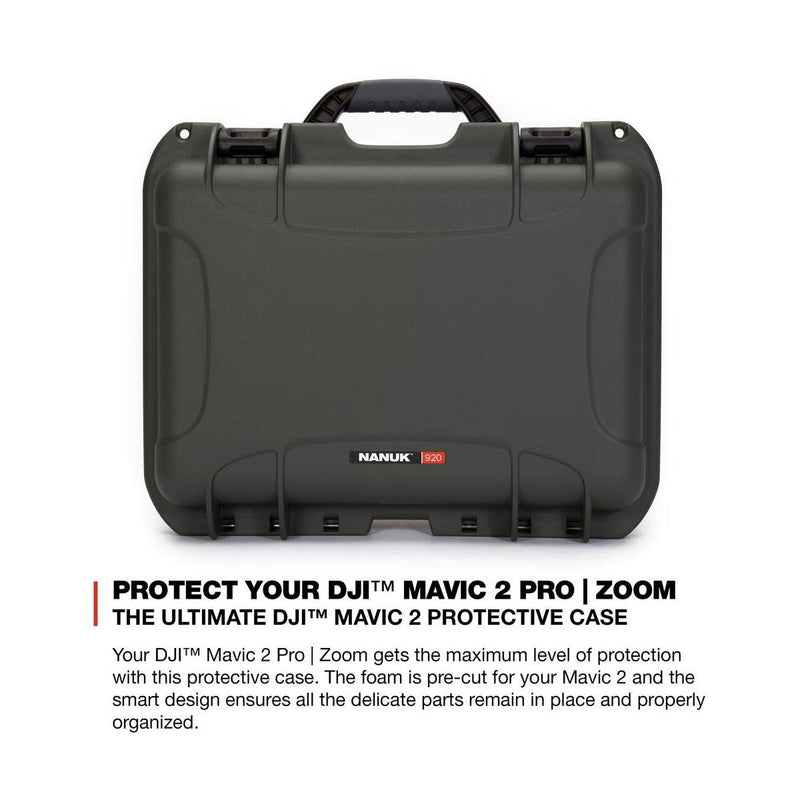 Nanuk Hard-Shell 920 Carrying Case with Foam Insert for DJI Mavic 2 Pro and Zoom, Olive