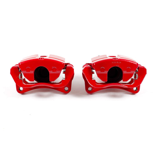 Power Stop S5422 Front Pair of High-Temp Red Powder Coated Calipers For Chrysler 200 2015-2017, Dodge Dart 2013-2016 [Model Specific]