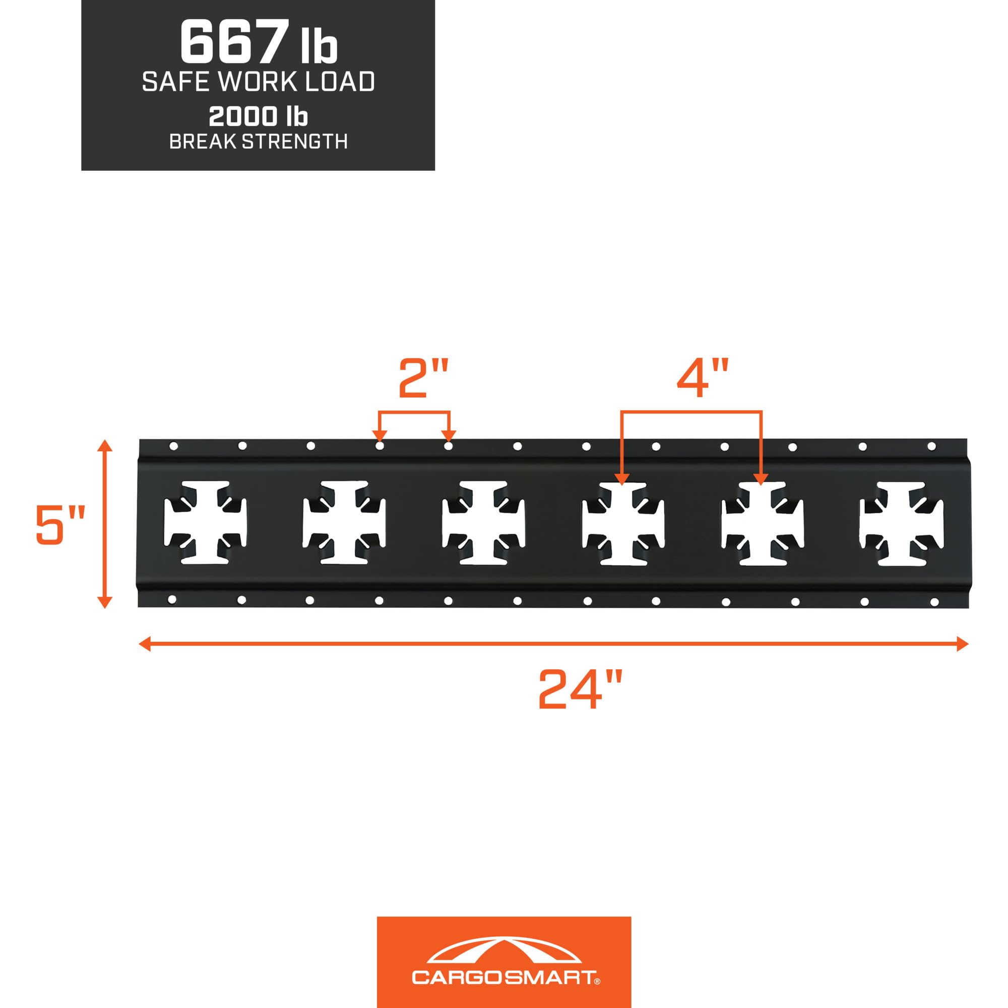 X-Track Rail CargoSmart - 24in Matte Black, Model# 1787
