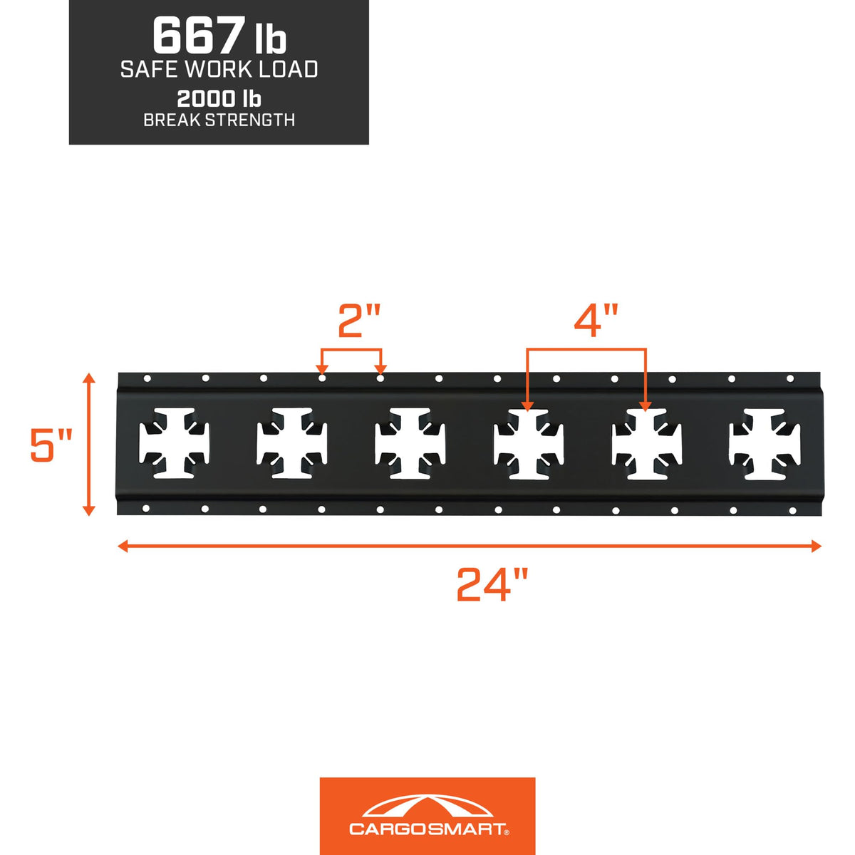 X-Track Rail CargoSmart - 24in Matte Black, Model# 1787