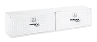 TrailFX Tool Box Truck Bed Top Mount With 2 Doors Polished 16-Gauge Diamond Tread Aluminum 11.7 Cubic Foot Capacity, 90" Length x 13-1/4" Width 17" Height Bright Finish TrailFX 170901