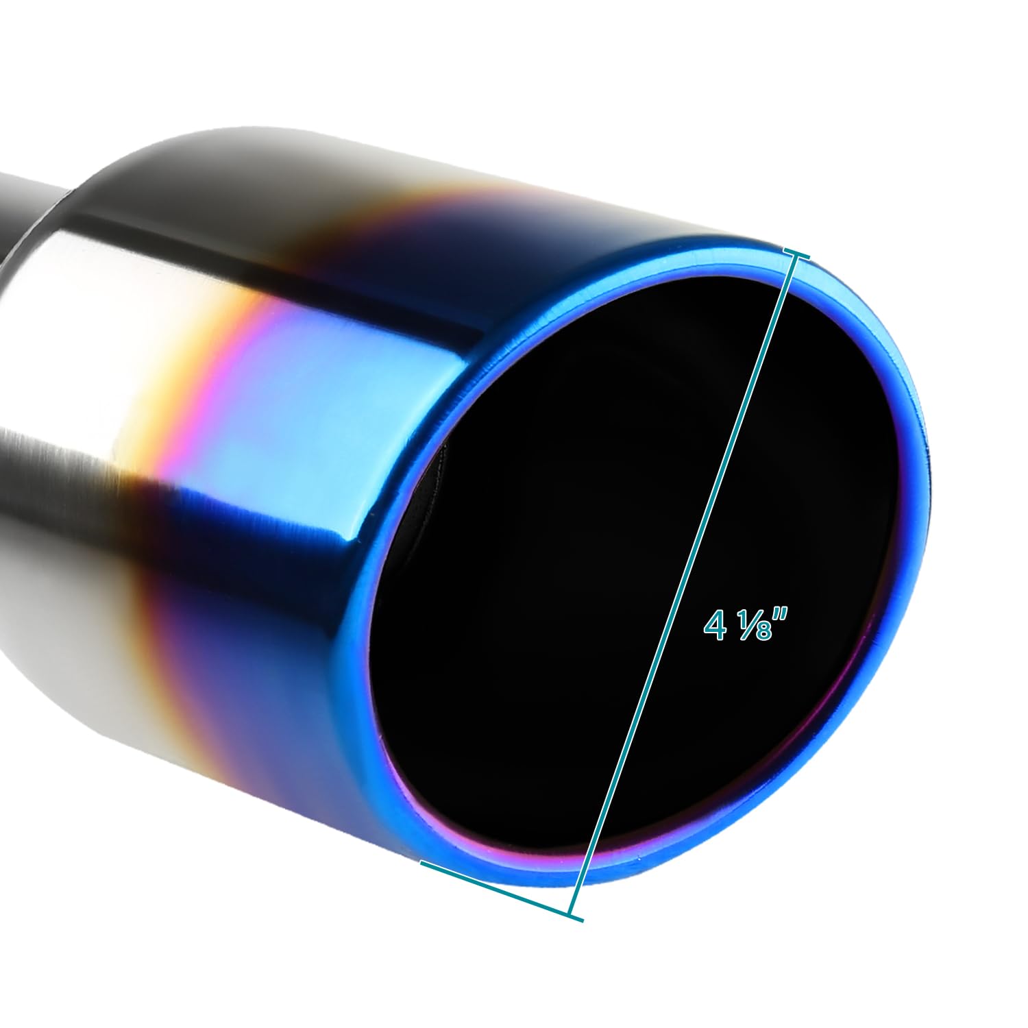 2.5" Inlet Spec-D Tuning 4" Outlet Slant Titanium Burnt Stainless Steel Exhaust Muffler Tip