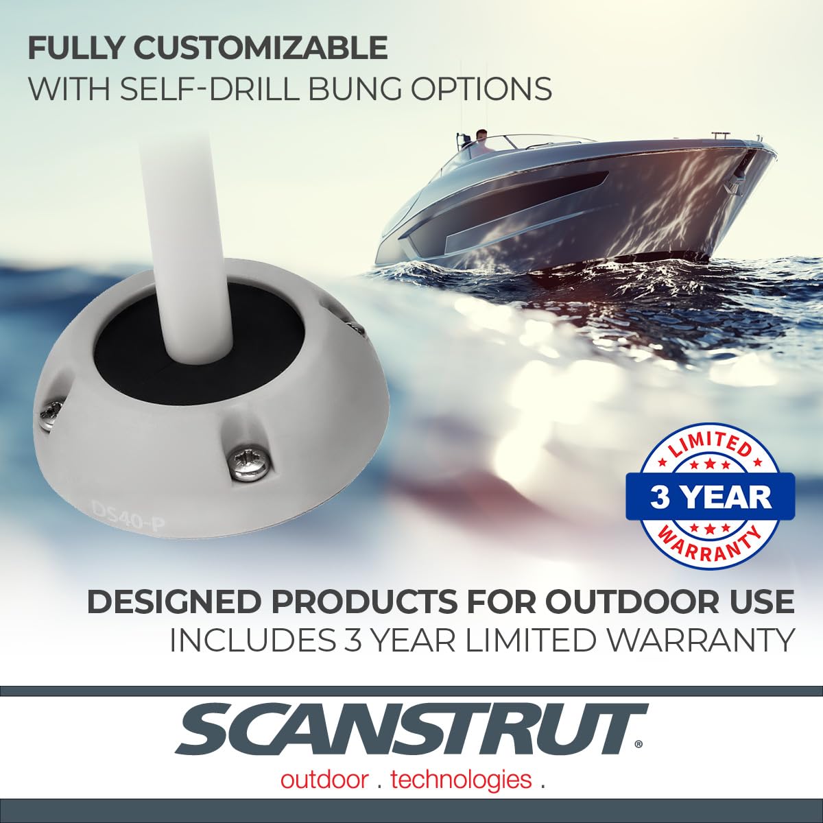 Scanstrut Large DS40-P Cable Seal - Plastic, White