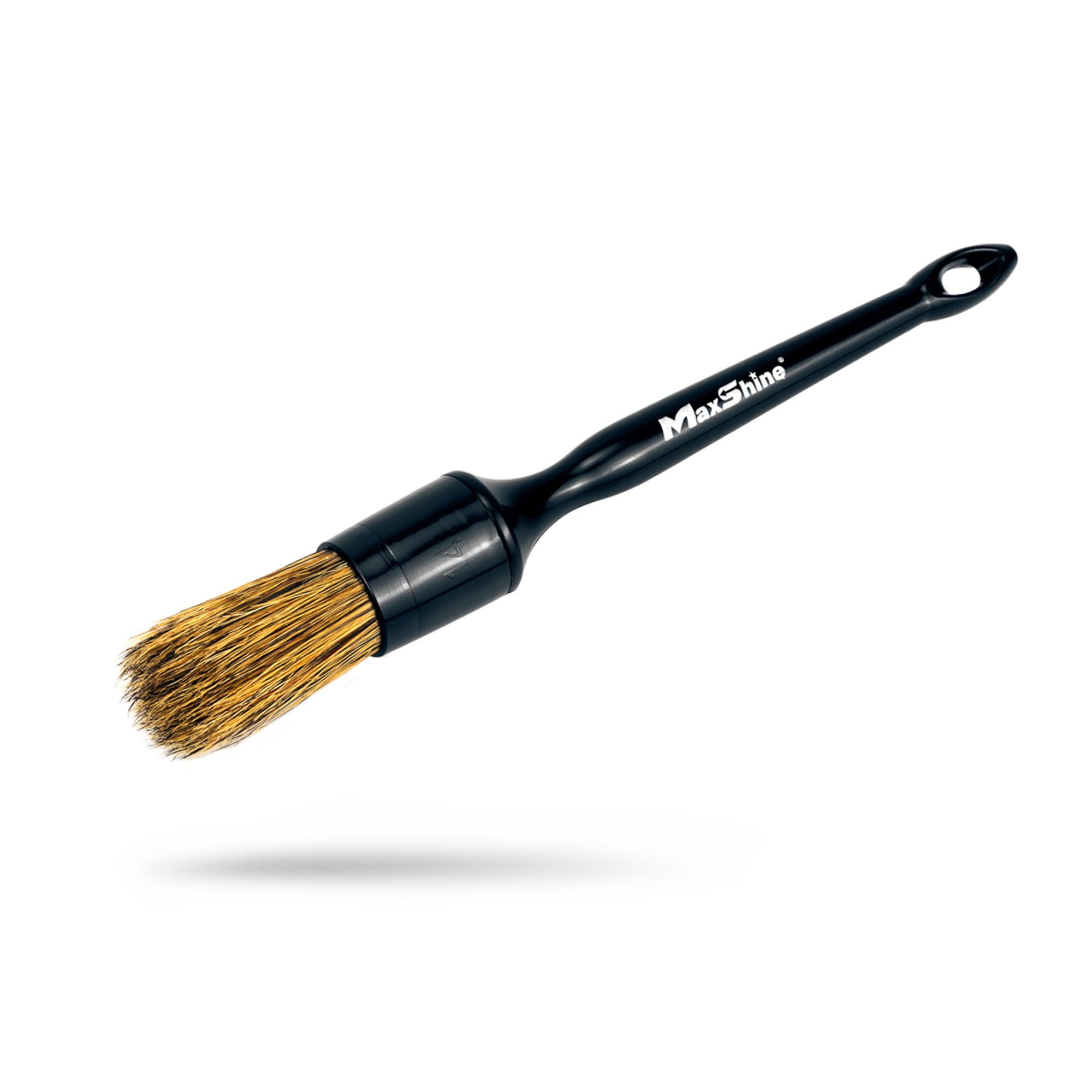 Maxshine Premium Universal Natural Boar’s Hair Detailing Brush #10 | Durable Plastic Handle with No-Shed Bristles | Gentle Cleaning Brush for Engine Bays, Wheels, Interiors, Air Vents & Car Detailing