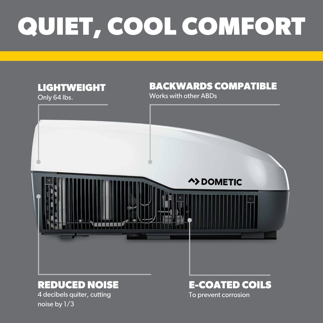 Dometic 3 Series FreshJet, 13.5K BTU RV Rooftop Air Conditioner unit, White
