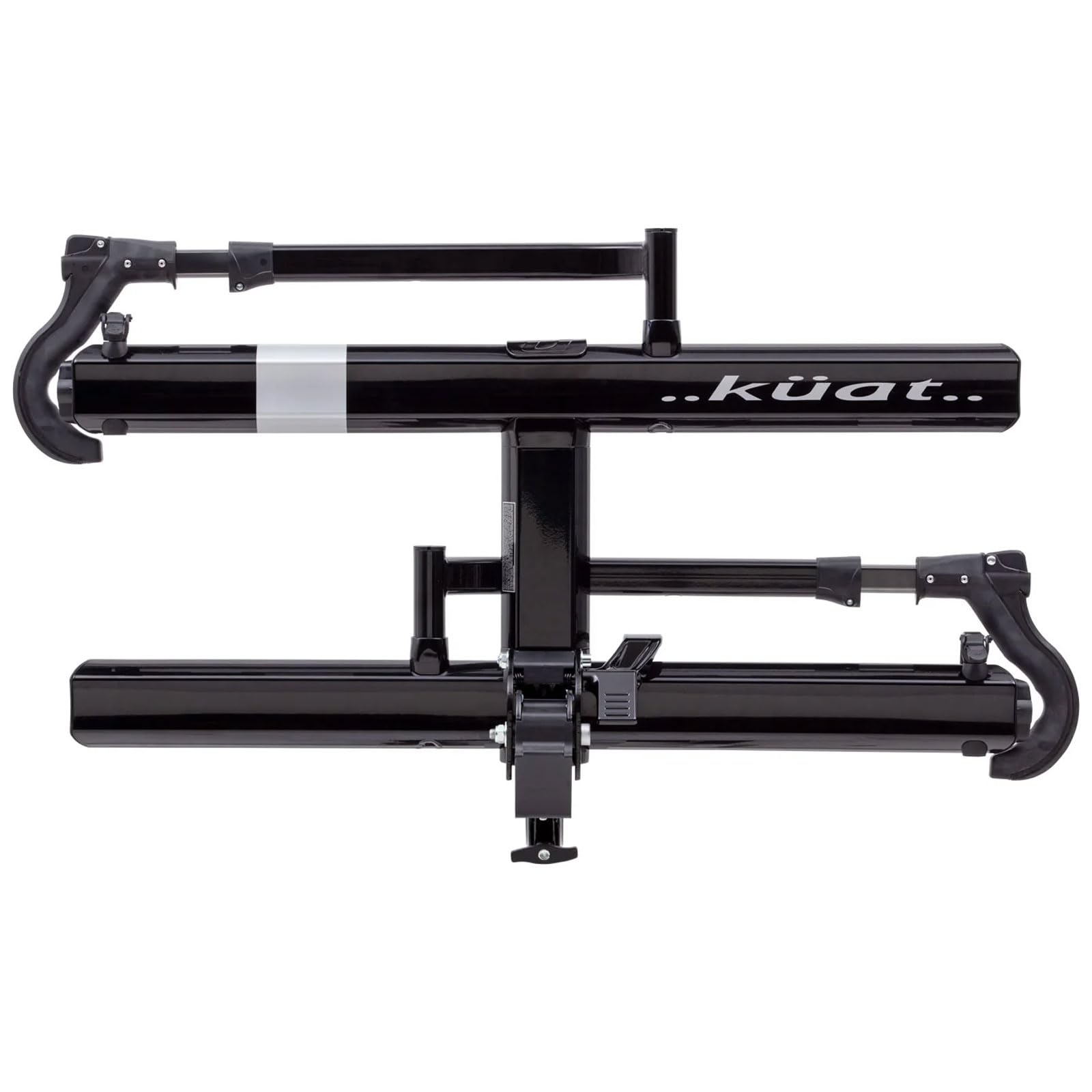 KUAT 2.0 Sherpa Durable Lightweight Aluminum Compact 2 Bike Transporting Hitch Rack with Cable Lock & Foldable Tire Cradles | Capacity - 40 Lbs per Tray, Black Metallic & Gray Anodize, 1.25"