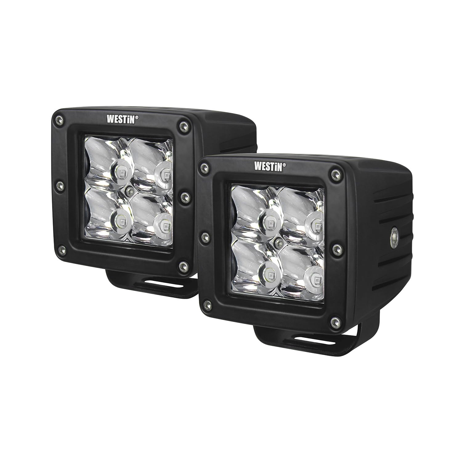 HyperQ LED Auxiliary Lights Westin 09-12200A-PR Spot Beam 3.2x3 in. 5W (Set of 2)