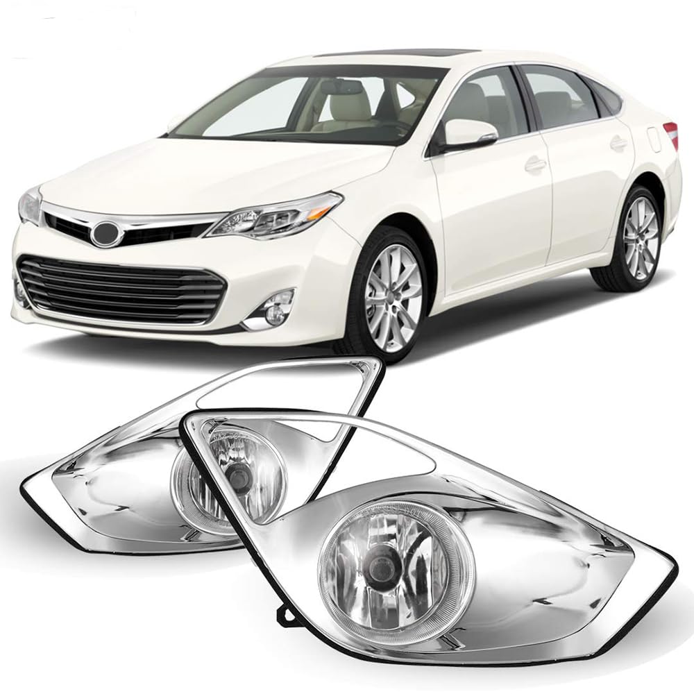 Fog Lights Winjet OEM Series for [2013 2014 2015 Toyota Avalon] Clear Lens Driving Fog Lamps + Switch + Wiring Kit
